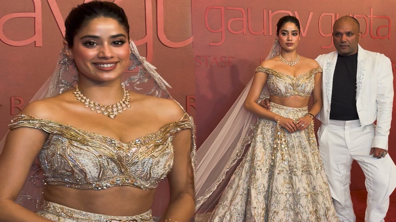 Gaurav Gupta Show: Janhvi Kapoor's Glamorous Glittery Ethnic Avatar For The First Bridal Couture Collection