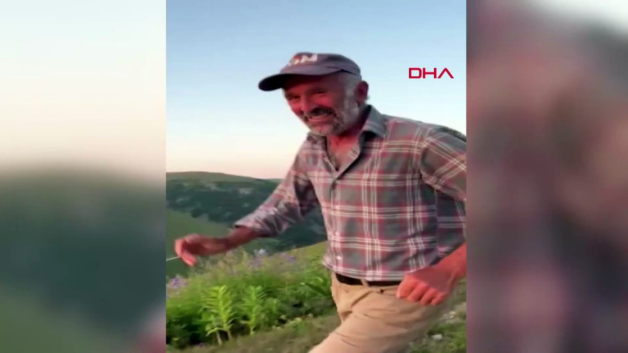 Yaylada mutlu son: Bu kez torun koştu, dede karşıladı