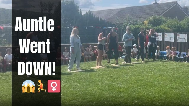 Mom runs in a race but falls before reaching the finish line