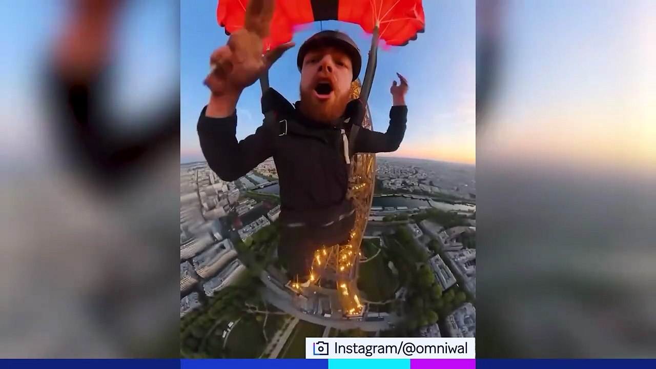 21 juillet 2025 : Tour Eiffel saut illégal en parachute du 3e étage