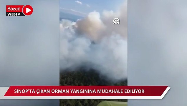 Sinop'ta çıkan orman yangınına müdahale ediliyor
