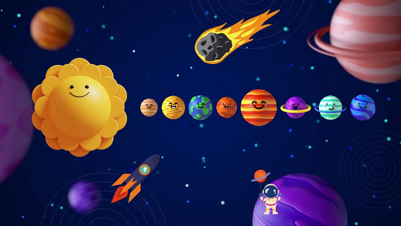Explore the Solar System with Cute Planets! Kids rhymes | Education Videos | Preschool Learning |