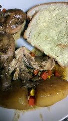 Chicken with home baked bread