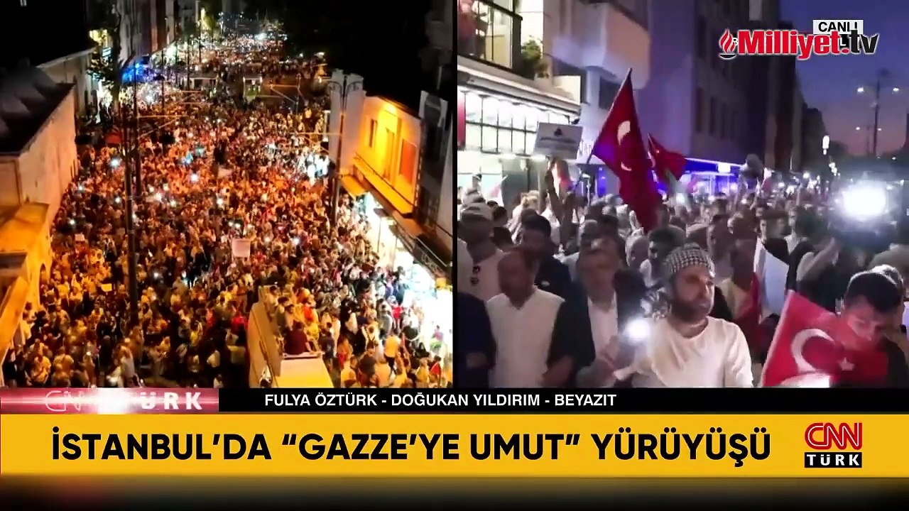 İstanbul’da Gazze'ye Umut Işığı ol yürüyüşü başladı