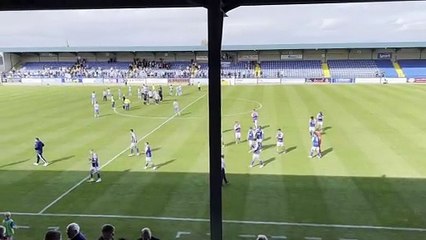 Ballymena United manager Jim Ervin reacts to Irish League win over Glenavon