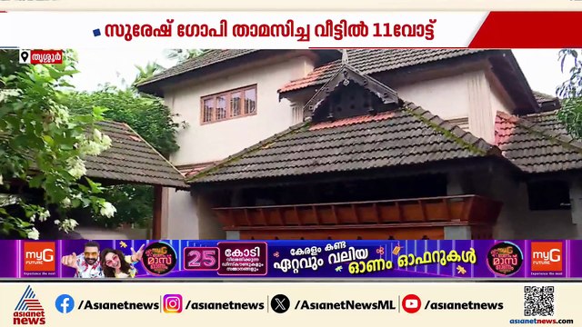 വോട്ടർപട്ടിക വിവാദം;തെരഞ്ഞെടുപ്പ് സമയത്ത് സുരേഷ് ഗോപി താമസിച്ച വീട്ടിൽ 11വോട്ട് പുതുതായി ചേർത്തു