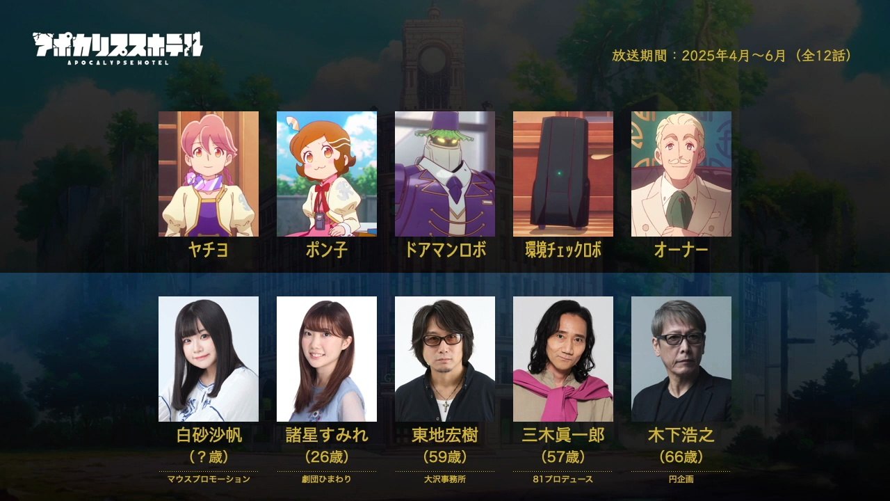 アポカリプスホテルの声優さんたちは、こんな顔！