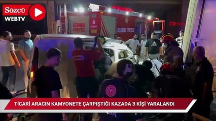 Ticari aracın kamyonete çarpıştığı kazada 3 kişi yaralandı