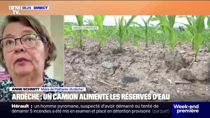 En Ardèche, un camion alimente les réserves d'eau: Anne Schmitt, maire de Pailharès, indique que "c'est quelque chose qui est assez récurrent"