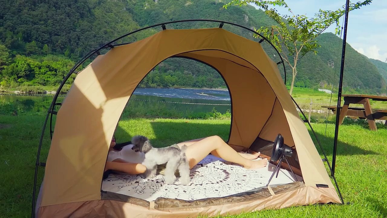 Solo Camping on A Fairytale-like Riverside where Autumn has fallen💗 | Sounds of Nature