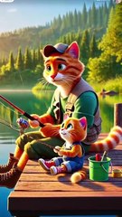 The cat and children Cat 😺 for fish 🐟 videos the funny videos