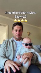 A father reviews a 4-month old baby and has an interesting perspective. #father #baby #product review