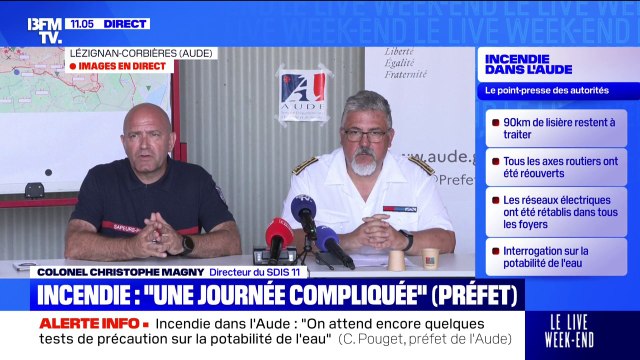 Incendie de l'Aude: La vigilance est de mise aujourd'hui , indique Christophe Magny, directeur du SDIS 11