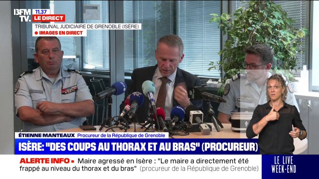 Maire agressé: Le maire était dans un pronostic vital engagé, le poumon a été perforé , indique Étienne Manteaux, procureur de la République de Grenoble