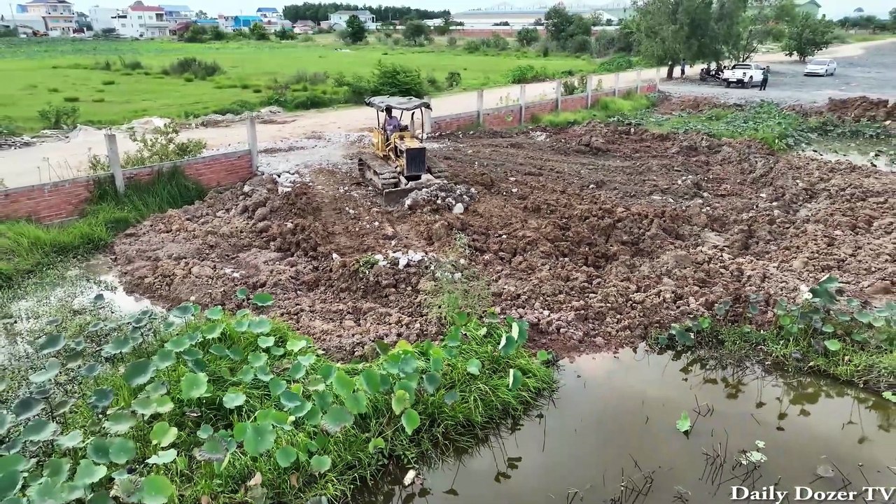 Continued Amazing Project Clearing and Filling the Big land by Super Bulldozer Komatsu D31Power