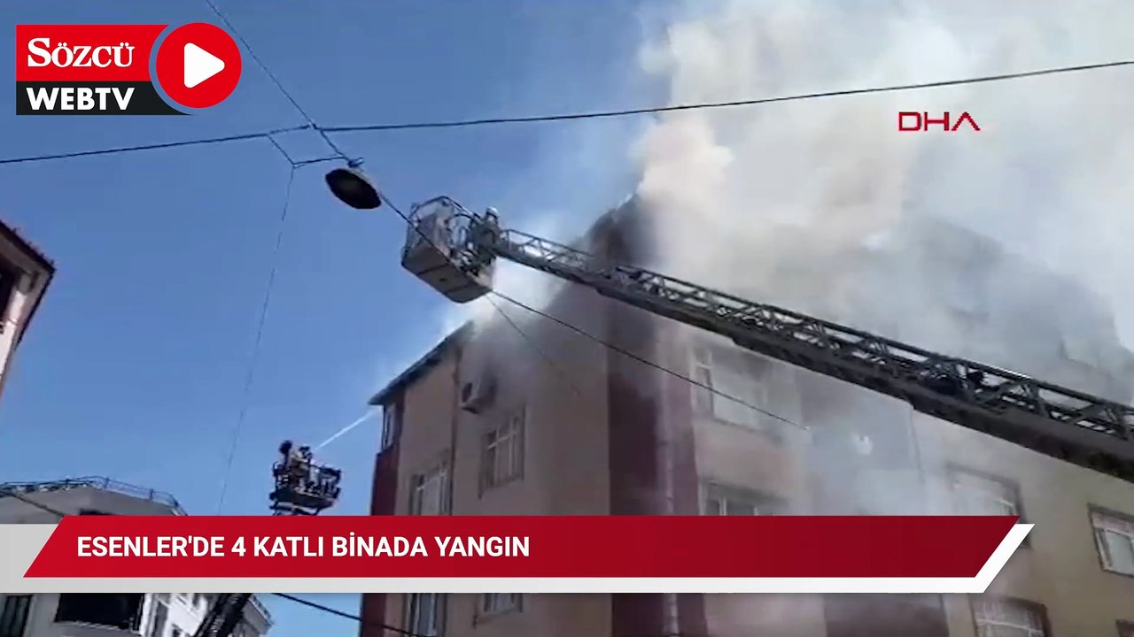 Esenler'de 4 katlı binada yangın