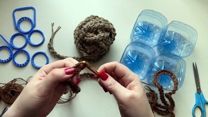 Easy Plastic Bottle Recycling_ DIY Storage Basket with Jute