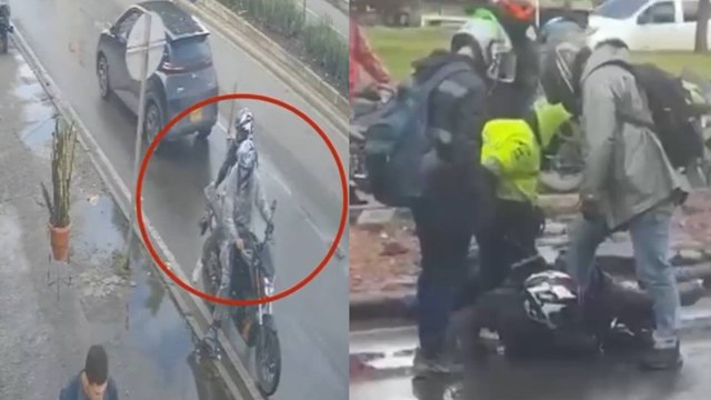 VIDEO | Delincuentes armados en moto intentaron un robo millonario en Bogotá, pero fueron interceptados