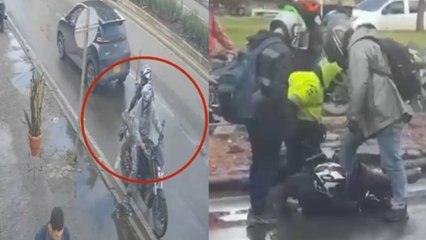 VIDEO | Delincuentes armados en moto intentaron un robo millonario en Bogotá, pero fueron interceptados