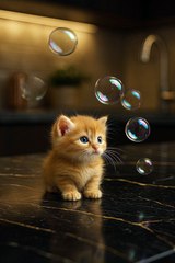 tiny kitten with bubbles #cat #kitten