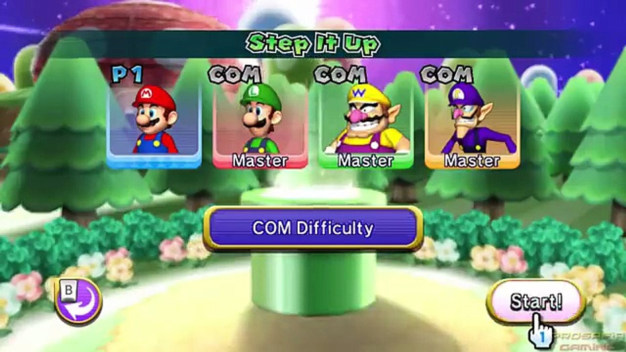 Mario Party 9 Step It Up - Mario vs Luigi vs Wario vs Waluigi Master Difficulty Gameplay