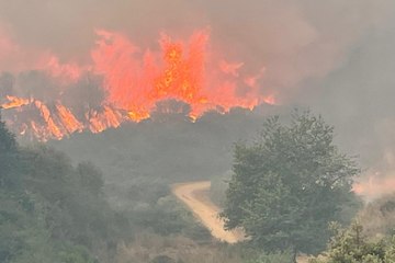 Incendio desde el mirador de las perdices