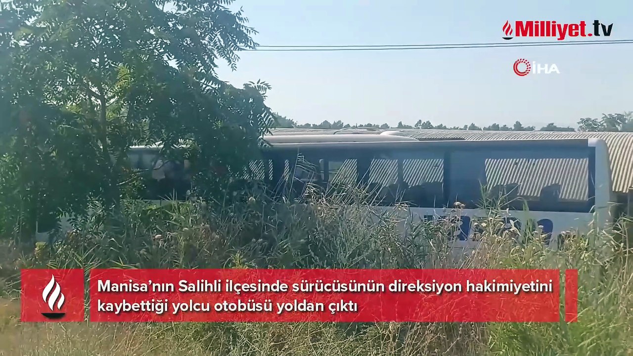 Manisa'da korkutan kaza! Yolcu otobüsü yoldan çıktı, 35 yolcu ölümden döndü
