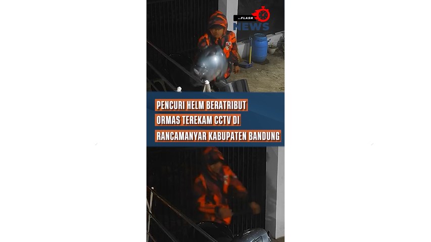 Pencuri Helm Beratribut Ormas Terekam CCTV di Rancamanyar Kabupaten Bandung