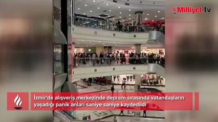 Depreme AVM'de yakalandılar! Panik anları saniye saniye kaydedildi
