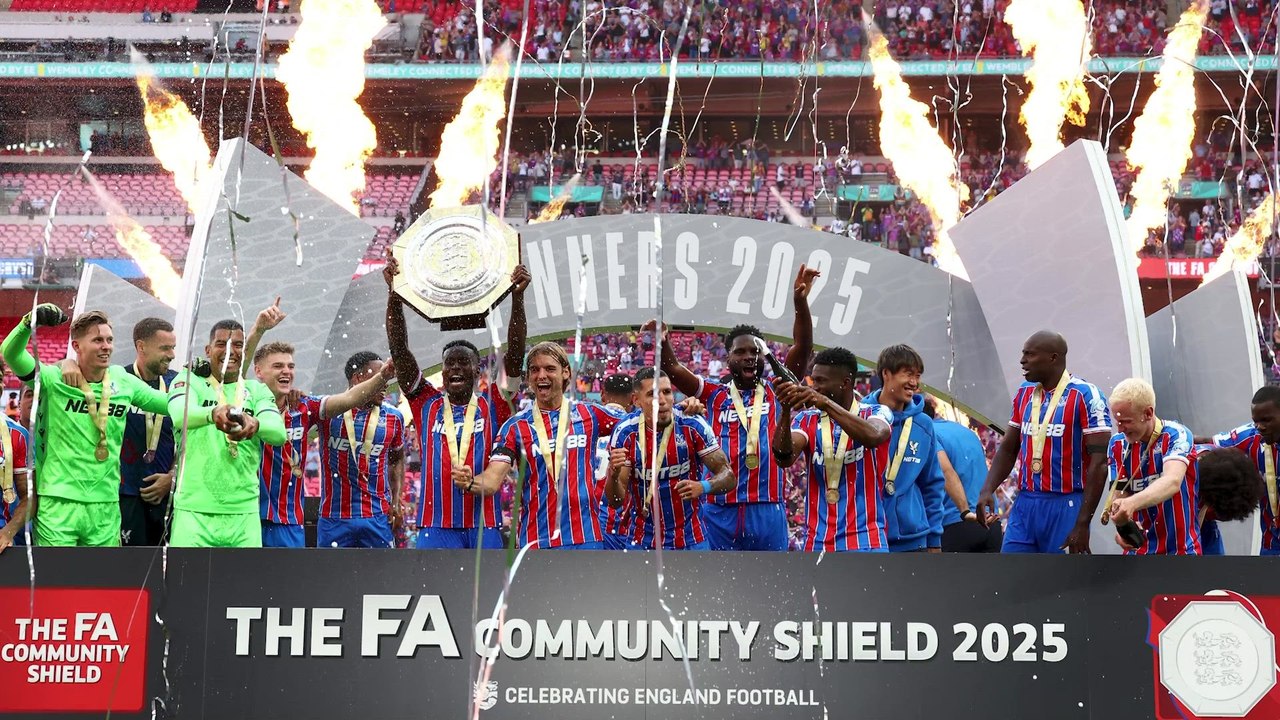 Arne Slot and Oliver Glasner react after Crystal Palace beat Liverpool in Community Shield