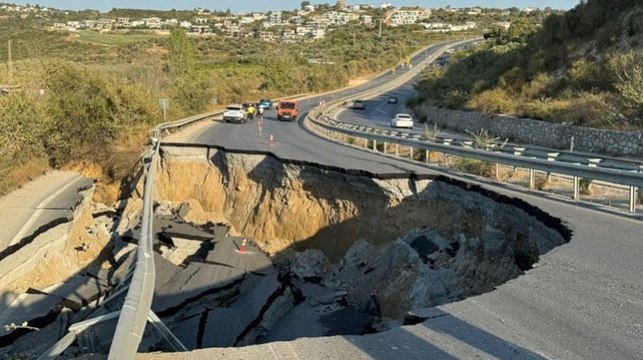Söke-Kuşadası kara yolu çökme nedeniyle ulaşıma kapatıldı