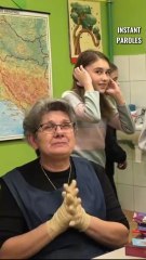 This cleaning lady gets surprised by the students for her retirement
