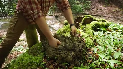 Primitive Steak Cooking in a Clay Oven Built from Mud and Sticks