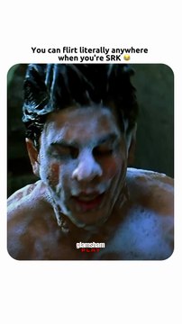 Shah Rukh Khan proving that charm works even under a layer of soap! ❤️ #GlamSham #Bollywood #BollywoodRomance #ShahRukhKhan #SRK [ GlamSham, Bollywood, Bollywood Romance, Shah Rukh Khan, SRK ]