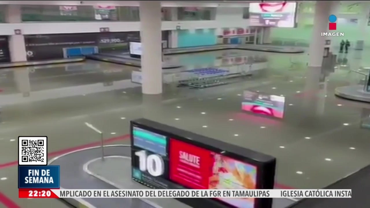 Se inunda la Terminal 2 del AICM tras las fuertes lluvias en el Valle de México