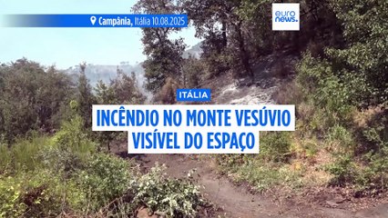 Incêndio no Monte Vesúvio, em Itália, visível do espaço