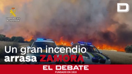 Un gran incendio en Zamora provoca el cierre de varias carreteras