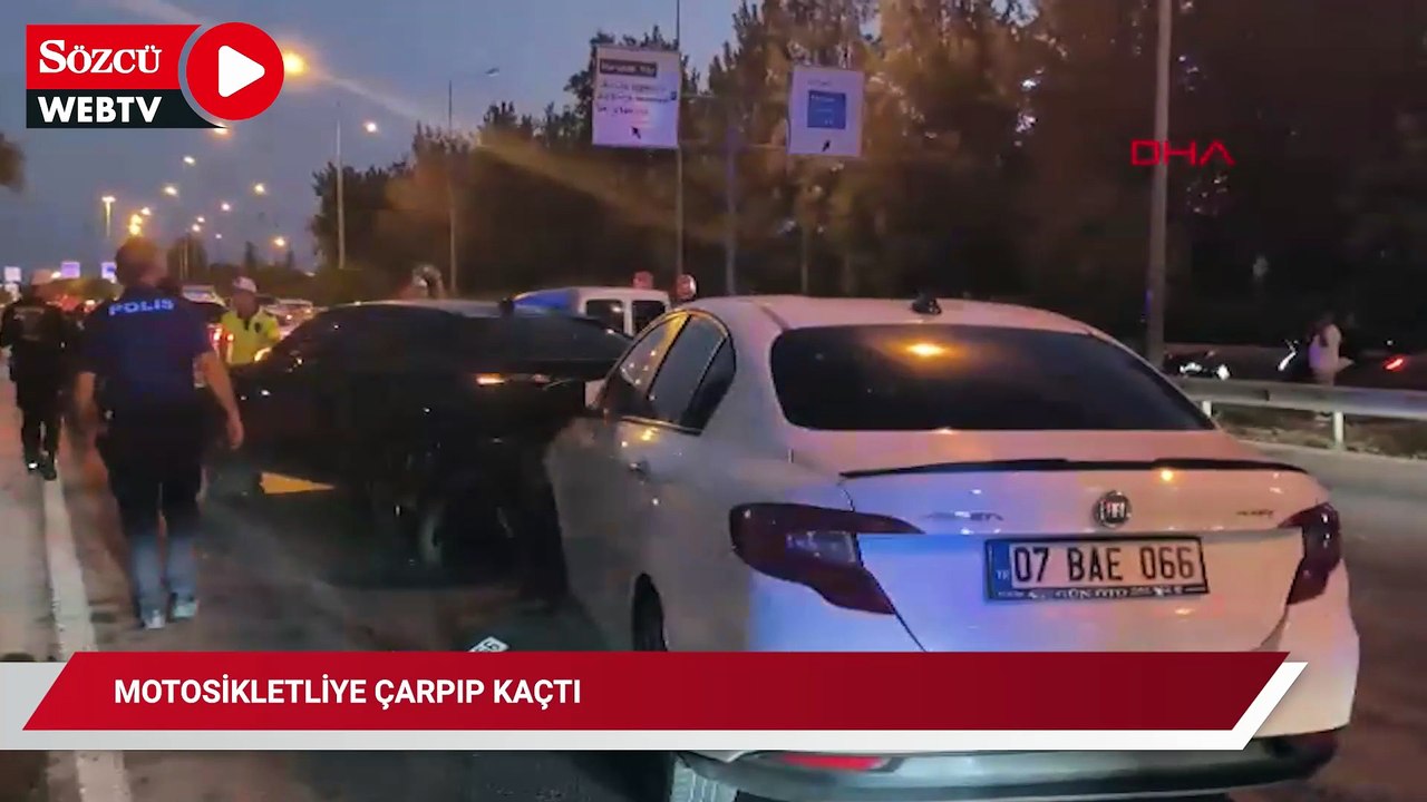 Motosikletliye çarpıp kaçtı