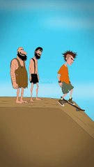 When a Caveman Tries Skateboarding for the First Time 🛹😂