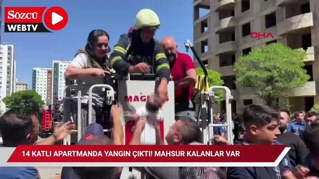 14 katlı apartmanda yangın çıktı! Mahsur kalanlar var