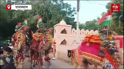 जोधपुर में बीएसएफ जवानों ने निकाली तिरंगा रैली