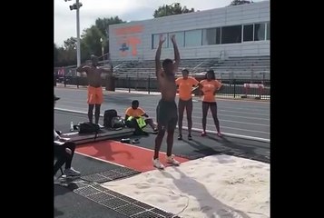 Saut en longueur sans élan 3m59.