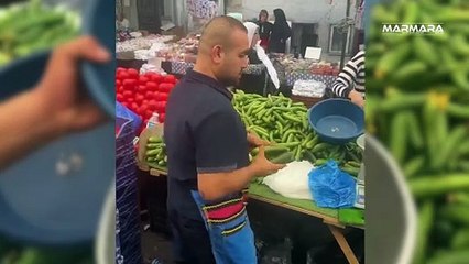 Pazarcıdan Şaşkına Çeviren Dolandırıcılık! Salatalık Hilesi Pes Dedirtti