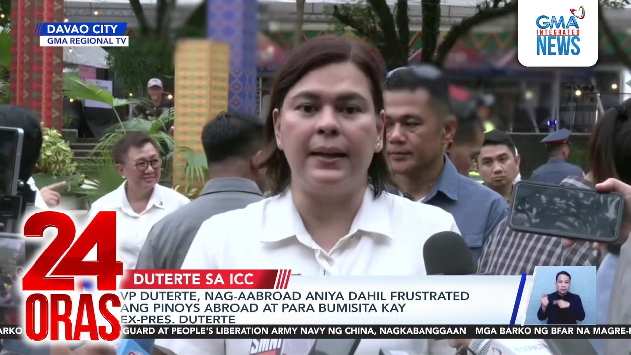 VP Duterte, nag-aabroad aniya dahil frustrated ang Pinoys abroad at para bumisita kay Ex-Pres. Duterte | 24 Oras