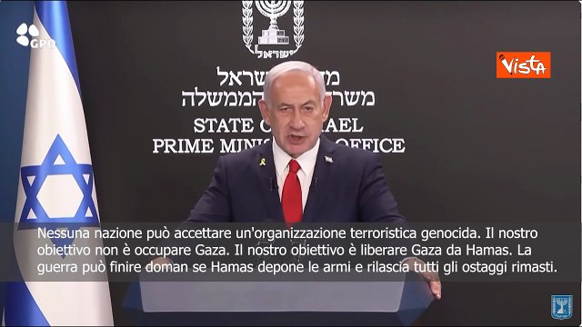 Netanyahu: Non vogliamo occupare Gaza ma liberarla, guerra finisce se Hamas rilascia ostaggi