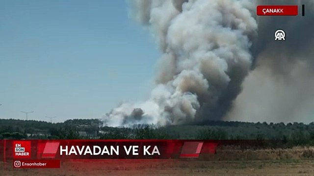Çanakkale'de orman yangınına müdahale ediliyor