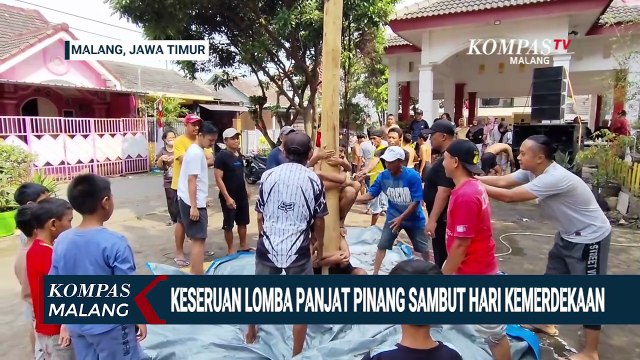 Seru! Lomba Panjat Pinang Sambut HUT Kemerdekaan RI