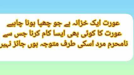 عورت ایک قیمتی خزانہ ہےاورجس کی حفاظت پردے،حیاء میں ہے، اورنامحرم کو متوجہ کرنا ناجائز ہے‎⁨