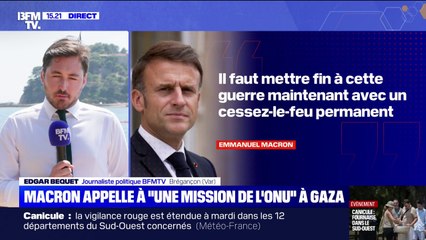 Contrôle de Gaza: Emmanuel Macron demande "un cessez-le-feu permanent"