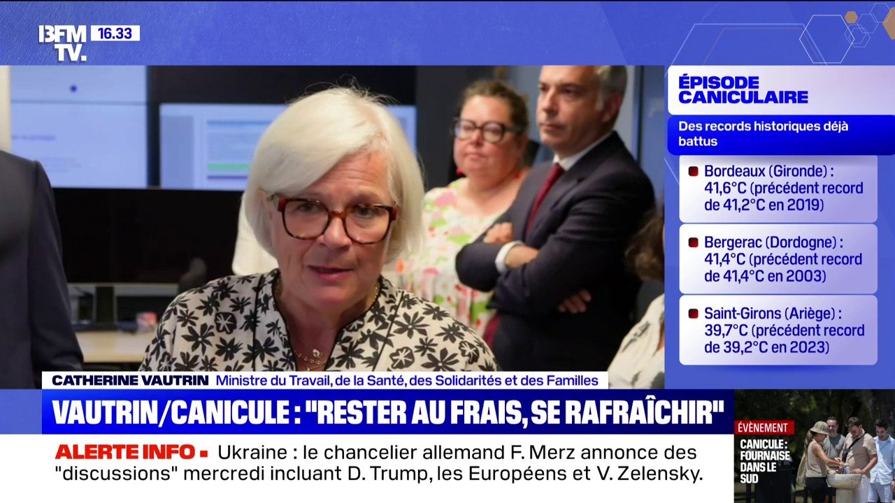 "Rester au frais, s'hydrater": Catherine Vautrin rappelle les bonnes pratiques à adopter lors d'une canicule